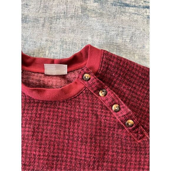 Columbia Marsala Red Houndstooth Chillin Pullover Sweater Large - Picture 3 of 7